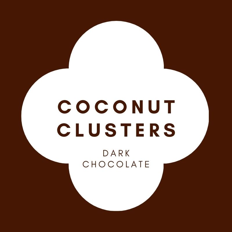 Coconut Clusters | French Dark Chocolate | 62% Cacao | 100g